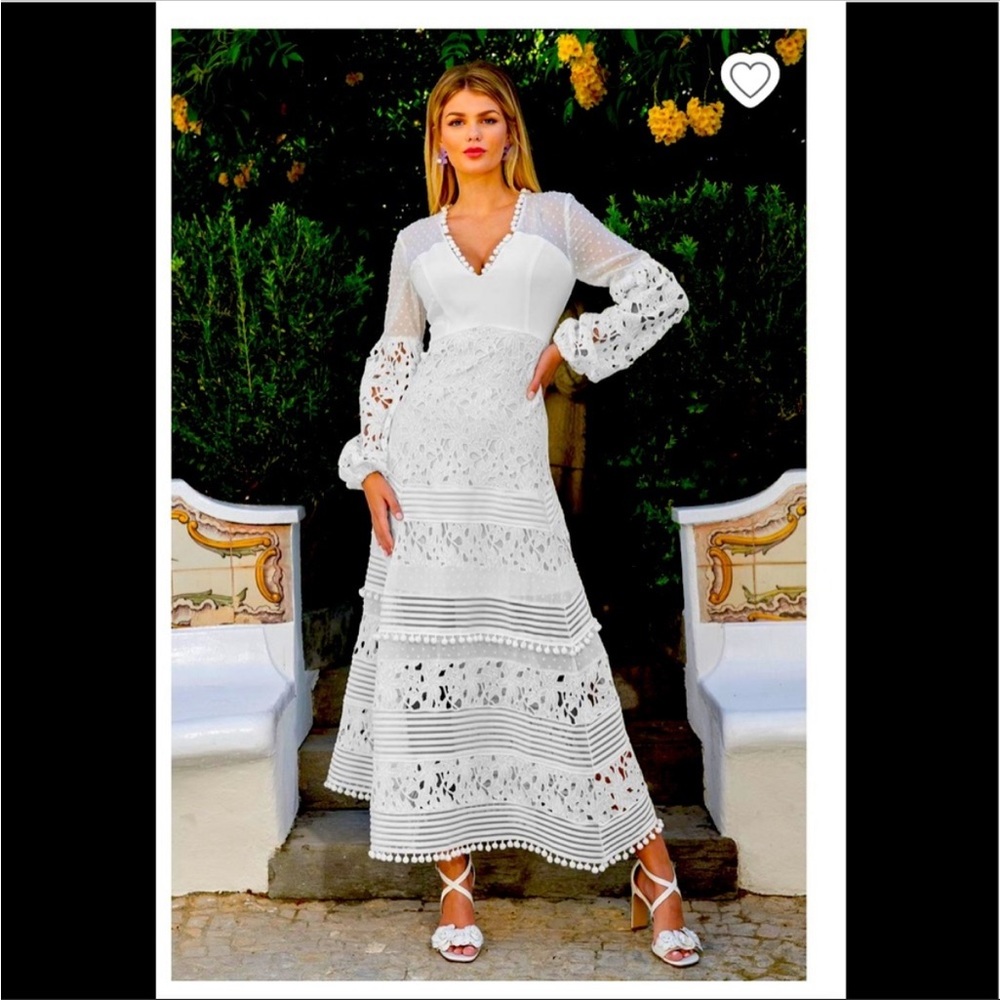 Brand new, Boston Proper NWT White Pom Pom dress.